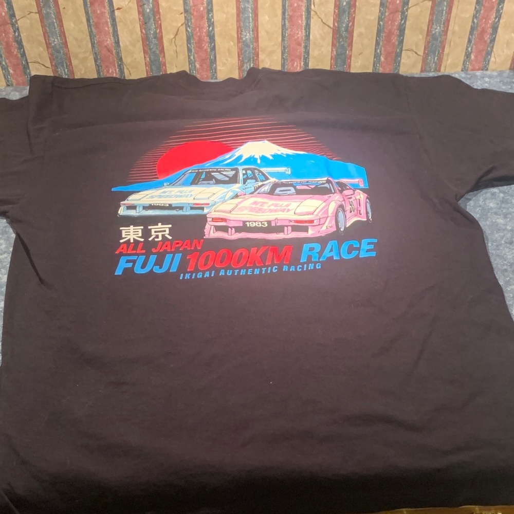 All Japan Fuji 1000km race 1983 black t shirt racing car print xl